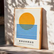 1 tấm tranh trừu tượng. Tranh nghệ thuật hình học Bauhaus trang trí tường. Quà tặng nhà theo phong cách Trung cổ hiện đại, tranh nghệ thuật trên vải canvas với họa tiết hình tròn và đường thẳng, thích hợp trang trí phòng khách, phòng ngủ và phòng làm việc tại nhà. Tranh nghệ thuật trên vải canvas, tranh áp phích phòng, trang trí nhà cửa, sắp xếp phòng, trang trí nội thất. Có thể chọn khung. - Nhiều màu - Xem 11