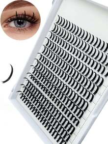 240 pestañas individuales con púas, longitudes mixtas de 10-18mm, pestañas naturalmente alargadas, rizo D de 0.07mm, extensiones de pestañas suaves y naturales, adecuadas para cualquier estilo, esencial de maquillaje reutilizable, pestañas individuales, pestañas postizas.