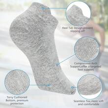 4 Pares Calcetines Running Cortos Hombre y Mujer Algodón Orgánico - Calcetines Deporte Hombre y Mujer Antiampollas y Antideslizantes Padel, Crossfit, Baloncesto - Blanco - Ver 1