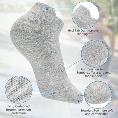 4 Pares Calcetines Running Cortos Hombre y Mujer Algodón Orgánico - Calcetines Deporte Hombre y Mujer Antiampollas y Antideslizantes Padel, Crossfit, Baloncesto