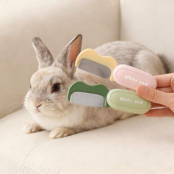 1 mini peine plegable portátil para mascotas con dientes de acero inoxidable para eliminar el pelo suelto y desenredar conejos y gatos. Cepillo de dientes para mascotas pequeñas. Peine de limpieza para gatos y otras mascotas pequeñas. Herramienta de aseo para mascotas.