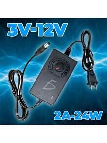 ELE-GATE Universal Power Adapter 3V-12V 2A 24W - Black - View 5