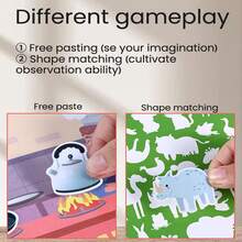 1 Quiet Sticker Book Jelly Material Waterproof Adhesive Good Children's Enlightenment Early Education DIY Baby Hands On Brainstorming Puzzle Handheld Puzzle Utilizing Thinking Development Toy - Multicolor - View 8