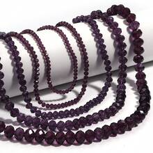 1颗3/4/6/8/10毫米透明深紫色刻面玻璃水晶珠,闪亮隔珠,时尚休闲百搭奥地利风格手工DIY串珠,适用于耳环/手链/脚链/项链等珠宝制作/圣诞装饰/节日装饰/婚礼装饰/橱窗装饰/包包及服装配饰 - 深紫色 - 查看 4