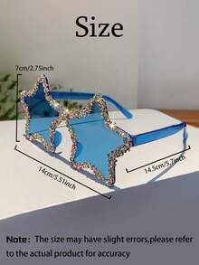 1/4 chiếc Kính mắt nữ thời trang nhiều màu đính đá pha lê, điểm nhấn lấp lánh, tròng kính nhiều màu, hình ngôi sao năm cánh, thích hợp cho tiệc tùng ngày lễ, chụp ảnh đường phố, tiệc tùng, quán bar, kính mắt dễ thương và sành điệu, kính màu hình ngôi sao năm cánh cá nhân hóa - Nhiều màu - Xem 12