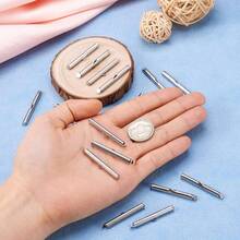 20Pcs Brass Slide On End Clasp 5.56x35x4mm Tube Slider End Caps Crimp End Multi - Strands Jewelry MakingPlatinum - 鉑金+5.5-6x35毫米 - 查看 7