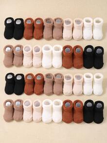 帶有防滑貼紋的襪底,嬰兒/幼兒/兒童通用暖厚冬季踝襪0-6t 6-12t 5對 - 彩色 - 查看 1