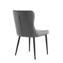 Dining Room Set (7 Pieces), 140x80 Cm Dining Table With 6 Chairs, Modern Kitchen Table Set, Black Iron Chair Legs (Dark Grey Dining Chair) - Multicolor + MDF + Seats 6 - View 11