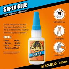 Gorilla Super Glue, 15g – All Purpose, Impact Tough & Fast Setting With Anti-Clog Cap Ideal For Metal, Ceramics, Leather & More - Keo dán siêu dính 15g - Xem 4