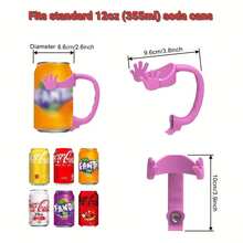 Soda Water Can Stand, Easy Grip & Pop-Top Cap - Heavy-Duty Beverage Grip, Compatible With Soda Water, Beer, And Energy Drinks - Ideal For Parties, Bars, Camping, And Travel - Durable Plastic Portable Hands-Free Drinking - Perfect For Halloween, Christmas, Birthdays, And Bachelor Parties - Multicolor - View 6