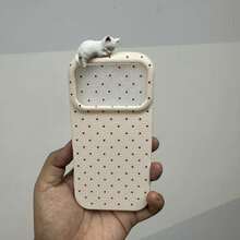 可爱粉色时尚手机壳 3D猫狗手机壳 兼容 17/17PRO/17PROMAX/17Air/16/15/13/14/12/11 Pro Max 可爱小猫小狗软壳防震后盖 女士节礼物 - 白色 - 查看 25