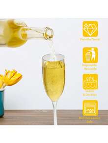 6pcs/Set Glass Champagne Flutes, Crystal Clear, Suitable For Bar, Party, Home Banquet, Entertaining Guests, New Year Gathering, Also Can Be Given As New Year Gift To Friends - Multicolor - View 6