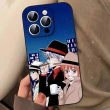 Custodia per telefono con motivo dell'anime Gintama, compatibile cone 17, 16, 15, 11, 13, 14 Pro Max, 7, 8 Plus, X, Xr, Xs Max, 12 mini, con cover nera