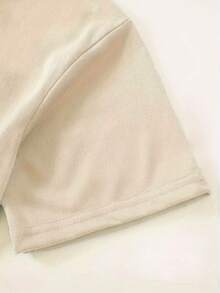 (St. Patrick's Day) Green Pink Black Glitter Texture Design Four-Leaf Clover Pattern Print Fashion Elegant Women's Spring Summer Autumn Casual Sports Style Top Soft Comfortable Round Neck Short Sleeve T-Shirt Available In S-XXL - 杏色 - 查看 5