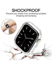 1Pc Transparent Hollow Case, PC Hard Shell Hollow Watch Case Suitable For 38/40/41/42/44/45/49mm Ultra/SE/8/7/6/5/4/3/2/1 - شفاف - مشاهدة 4