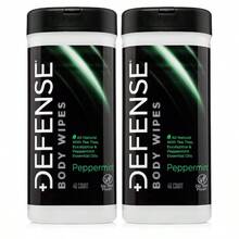 AFRT Defense Soap  Peppermint Body Wipes 2PK With Tea Tree Oil Wrestling Combat Camping Gym Post Workout Shower Wipes For Men And Women. 40 Count Pack Of 2 - 40個裝(2個裝) - 查看 1