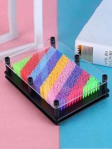 1pc Creative Rainbow 3D Dimensional Painting Interesting Magic Needle Colorful 3D Stress Relief Hand Print 3D Clone Hand