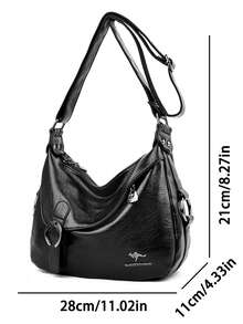 2025 New Luxury Designer Shoulder Crossbody Bags Women Purses And Hangbags Female Genuine Soft Pu Leather Casual Messenger Bag - Black - View 5