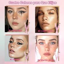 4 PCS Pecas Maquillaje, Delineador de Ojos para Pecas de Doble Punta 2 en 1, Resistente al Agua, a Prueba de Manchas, de Larga Duración, Natural y Realista, Se Puede Usar en Varios Looks de Maquillaje - Combinación de cuatro colores - Ver 6