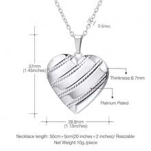 U7 Women Locket Necklace Platinum 14K Gold Photo Lockets That Hold Picture,Chain 20 Inch Person.Alized Gift Custom Love Heart Image Necklaces{Inchcolor_nameinch:Inch05#PlatinumStripeinch} - 05#白金條紋 - 查看 6