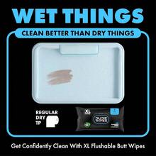 AFRT Dude Wipes - Flushable Wipes Unscented - 6 Pack 288 Count - Extra Large - Flushable - Vitamin-E And Aloe - Septic And Sewer - như hình ảnh - Xem 5