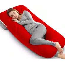 1 Pieza Almohada De Maternidad Abrazable ,Con apoyo lateral,Funda Desmontable,Almohada para dormir,Pregnancy Pillow,Cojin ajustable de Lactancia,Almohada para niños,Colecho para niños - Rojo - Ver 3