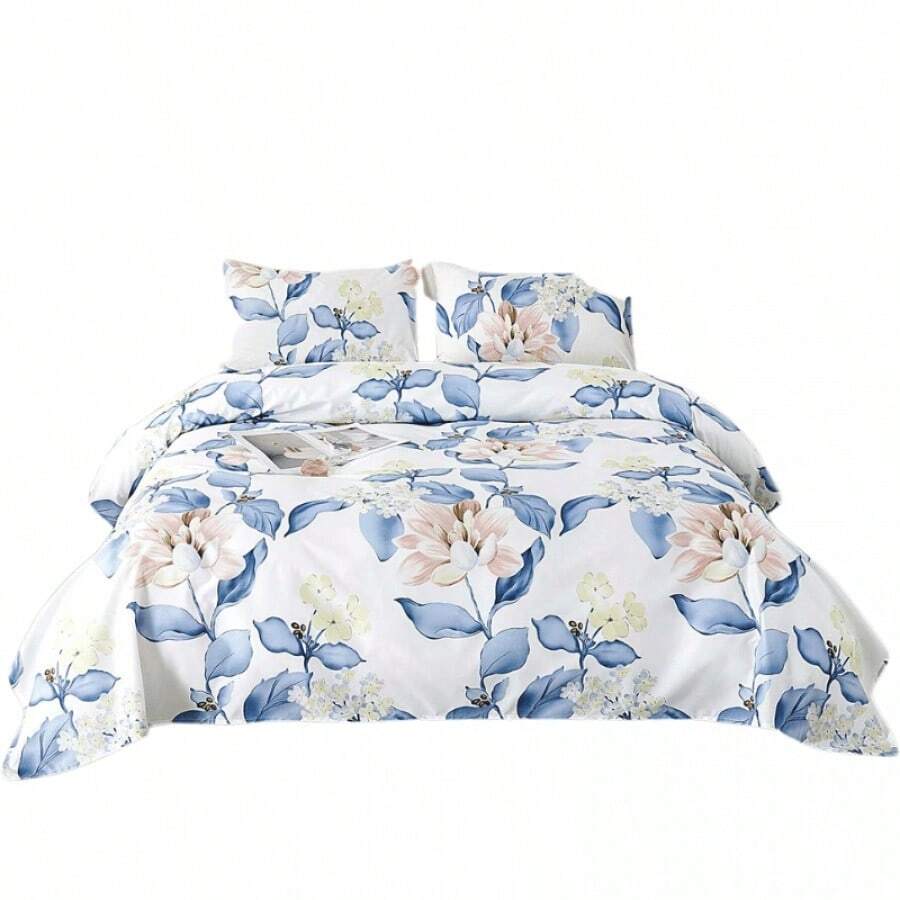 Juego de Funda Nórdica Estampado Floral Azul - azul real - Ver 1