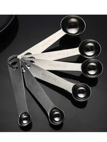 6pcs Stainless Steel Baking & Cooking Measuring Spoon Set, Metal Kitchen Measuring Utensils For Dry And Wet Ingredients