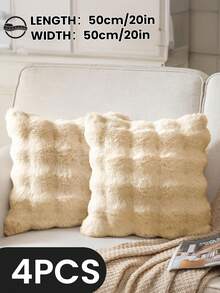 1/2/4 Stück luxuriöser Kunstfell Toskana Kissenbezug, Kissenhülle, ohne Kisseneinsatz, flauschige Heimdekoration Kissenhülle für Wohnzimmer Sofa, Schlafzimmer Kopfteil, Überwurfkissen, Oeko-Tex