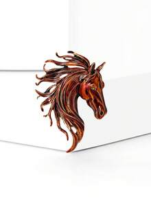 Luxury Enamel Horse Head Brooches - Animal Pins For Women Unisex Banquet Clothing Accessories/Friends Party Badge Gifts