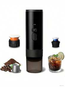 This Portable Espresso Machine Has A Self-Heating Function, Can Make Hot And Cold Beverages, Equipped With An LED Display, Suitable For Coffee Powder And Coffee Capsules, Built-In 2600*3mAh Rechargeable Lithium Battery, Very Suitable For Travel, Outdoor Activities And RV Use. - Multicolor - View 14