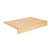 SHIOUCY Herdabdeckplatte Schneidebrett, Multifunktionale Herdabdeckung Herdabdeckplatte Schneidebrett, für Meisten Gasherde und Reiskocher 75 * 54 * 10cm - Holzfarbe - Übersicht 6