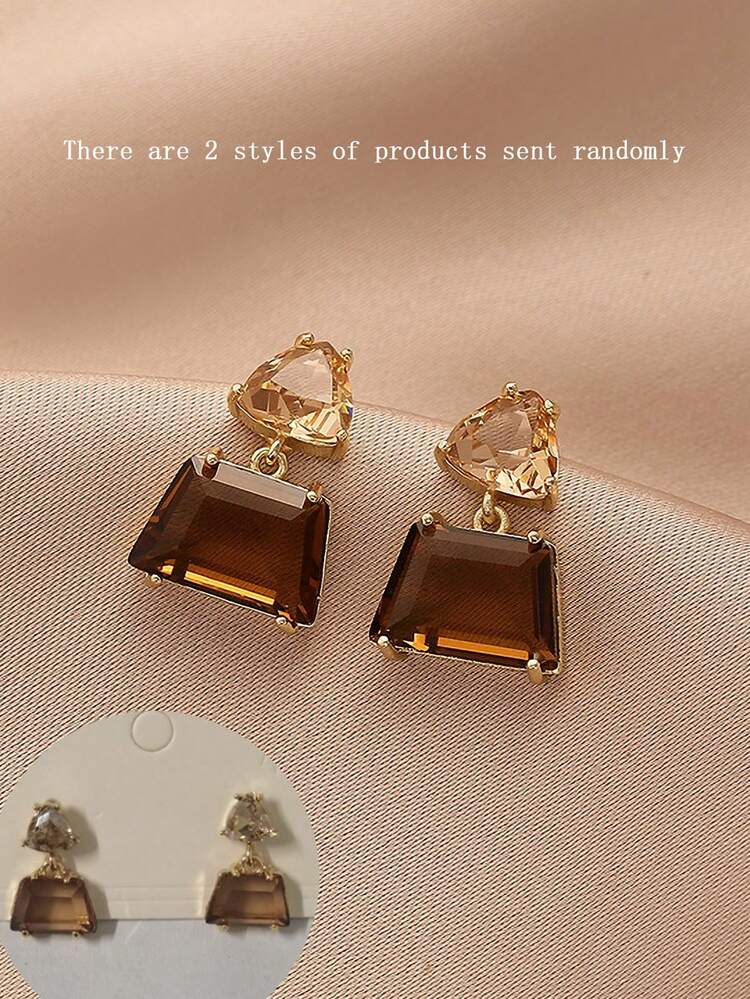 Geometric Crystal Drop Earrings