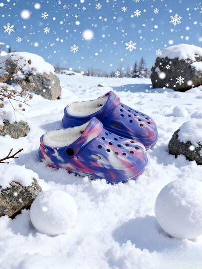 Winter Fashion New Boy's And Girl's Children's Slippers, Home User Outdoor Daily Leisure Universal Random Pattern Camouflage Style Children' Slippers.