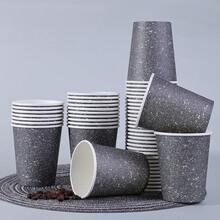 10个/20个/60个装，圣诞节一次性纸杯，闪光黑色，9盎司咖啡纸杯，冷热饮杯，适用于圣诞节假日派对，咖啡、水、果汁等，黑色闪光亮片纸杯 - 閃粉黑色 - 查看 1
