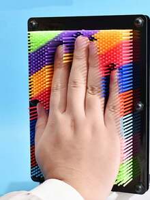 1pc Creative Rainbow 3D Dimensional Painting Interesting Magic Needle Colorful 3D Stress Relief Hand Print 3D Clone Hand
