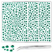 975Pcs Face Gems Hair Gems, Self-Adhesive Face Jewels Eye Jewels Rhinestones 3/4/5/6 Mm DIY Face Gems Stick On, Hair Body Rhinestones Gems Crystals Pearls For Face Makeup, Crafts (Gem_DarkGreen){Inchcolor_nameinch:Inchgem_darkgreeninch} - 寶石深綠色 - 查看 1