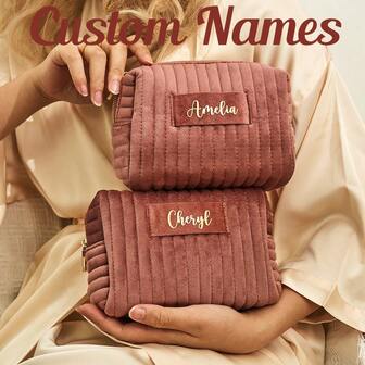 Custom Makeup Bag, Personalised Bridesmaid Wedding Gift, Travel Toiletry Bag