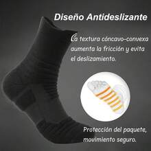 Calcetines Deportivos, 6 pares Calcetines Hombre y Mujer con Parte Inferior de Toalla Gruesa, Calcetines de Compresión, Calcetas Antideslizantes Transpirables, Calcetines Acolchados para Baloncesto - Multicolor - Ver 4