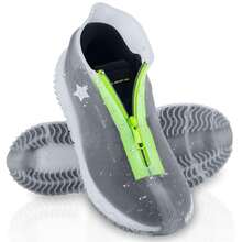 Cubre Zapatos Impermeable, Cubierta de Zapatos Impermeable con Cremallera para Viaje Antideslizante Plegabl de Reutilizable, Protector de Zapatos Impermeable de Silicona - Cian - Ver 2