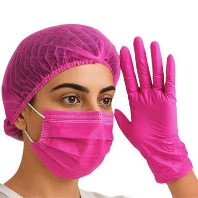 Kit 300 Unidades: 150 Máscaras Tripla Camada + 100 Toucas + 50 Pares de Luva – Proteção e Higiene