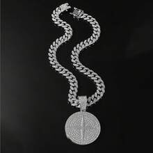 Round-Hop Cuban Chain, Pendant Necklace Jewelry Men,Men's Fashion Jewelry - Bạc - Xem 2