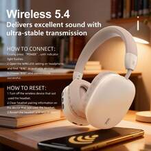 Gerripuer New Full-Ear Wireless Headphones, HIFI High-Definition Calls, Comfortable MP3 Music For Phones, Type-C, Foldable Portable Rotatable Telescopic ABS Plastic High-End Business Gift Wireless Headphones, 360° Surround Sound True Stereo V5.3, New Year/Valentine's Day/Birthday Gift, Online Class Wireless Headphones, Adjustable Volume, 6-Hour Battery Life, Sports & Music Headphones - Apricot - View 6