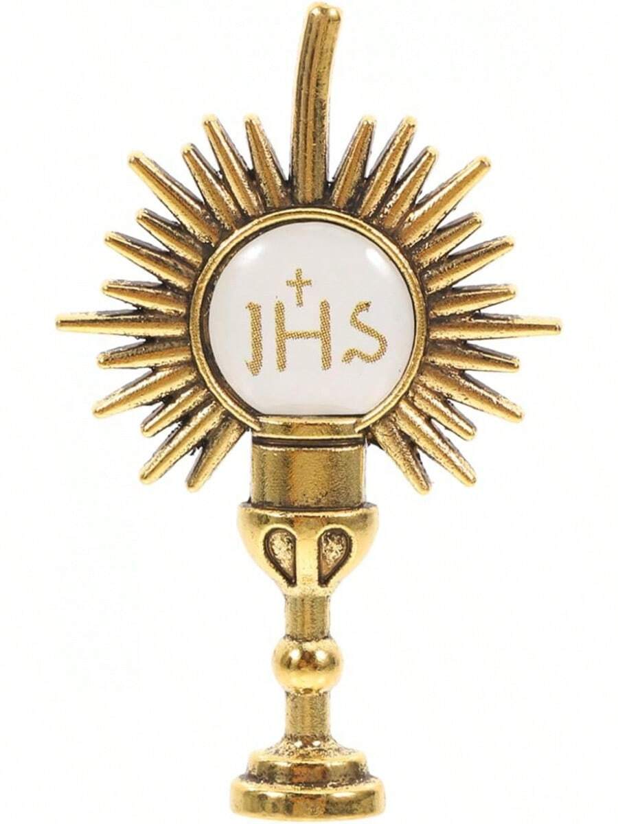 TendenciaGarneck Broche De Cruz Pin De Solapa Para Cáliz De Comunión.Pin De Solapa Con Cruz Del Cáliz De Moda Alfiler De Corbata Cáliz Broche De Cáliz Pasador Golden Aleación De ZincCalidad premium - 1 - Ver 1