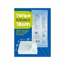 AFRT Nurture XL Rinse Free Bathing Wipes For Adults W/Aloe Waterless Cleansing For Sensitive Skin Disposable Adult Body Bath Wet Wipe For Disabled Bedridden 48 Wipes - 蘆薈 - 查看 2