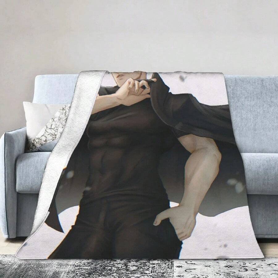 Gojo Satoru Blanket Quality Warm Throw Blanket Winter Outdoor Pattern Bedspread13.Jpg - 白色 - 查看 1