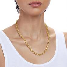 Essentials Plated Double Chunky Round Link Chain - Yellow Gold - View 5