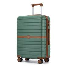 Suitcase 20 24 28 Inch Cabin Carry On Check In ABS PC Hard Shell Spinner Wheels Lock Small Medium Large Travel Luggage Set For Holiday Family - Verde Oscuro - Ver 12
