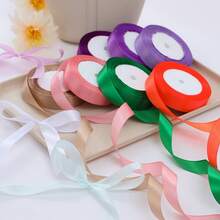 5卷高品质装饰丝带，宽2.5厘米，适用于礼品包装、派对装饰、圣诞装饰、工艺花卉、婚礼发饰，总长度112.5米