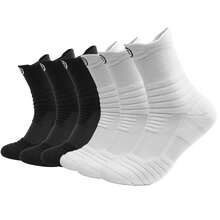 Calcetines Deportivos, 6 pares Calcetines Hombre y Mujer con Parte Inferior de Toalla Gruesa, Calcetines de Compresión, Calcetas Antideslizantes Transpirables, Calcetines Acolchados para Baloncesto - Multicolor - Ver 2